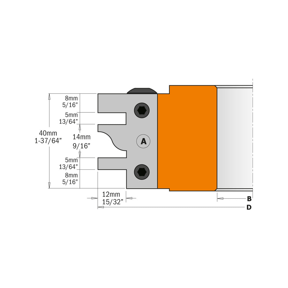 CMT Orange Tools 694.014.50 One piece rail & stile cutter heads industrial industrial Tools Cutter heads & knives Woodworking Tools and accessories Ireland Maginn Machinery 03