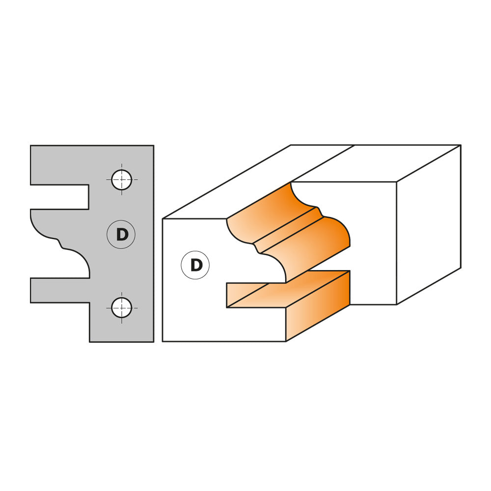 CMT Orange Tools 694.014.35 One piece rail & stile cutter heads industrial industrial Tools Cutter heads & knives Woodworking Tools and accessories Ireland Maginn Machinery 08