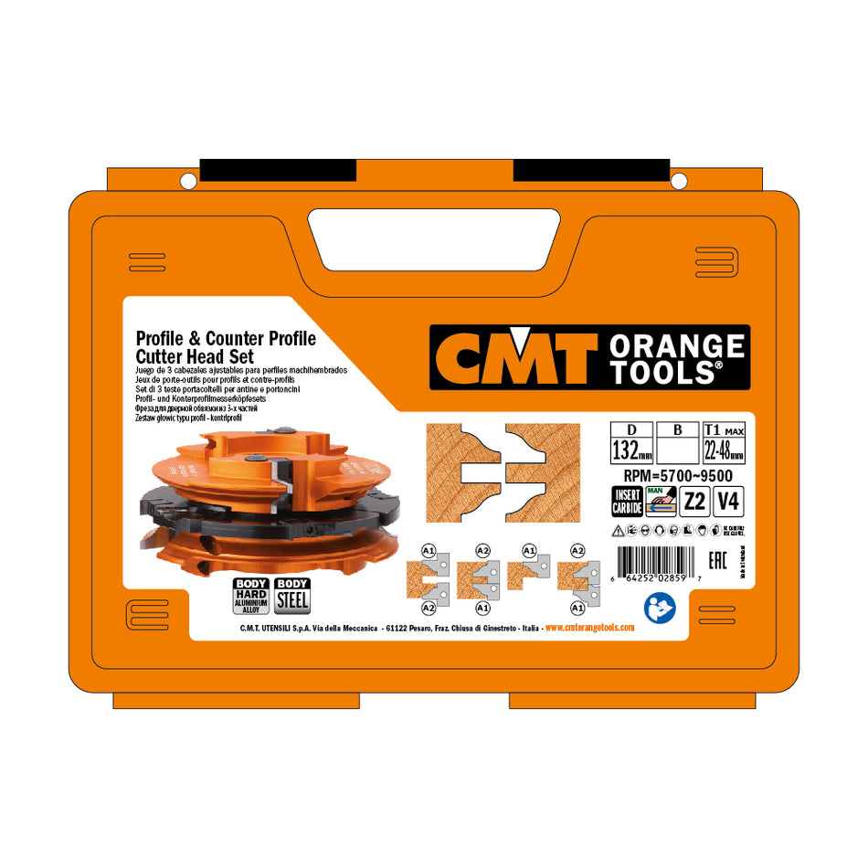 CMT Orange Tools 694.015.35 Profile and counter profile cutter head sets industrial industrial Tools Cutter heads & knives Woodworking Tools and accessories Ireland Maginn Machinery 02
