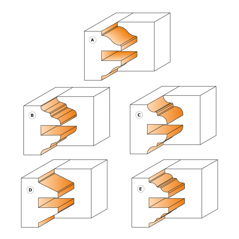 CMT Orange Tools 694.015.30 Profile and counter profile cutter head sets industrial industrial Tools Cutter heads & knives Woodworking Tools and accessories Ireland Maginn Machinery 08