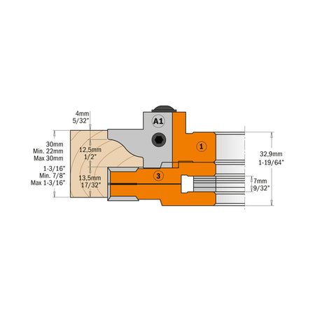 CMT Orange Tools 694.015.30 Profile and counter profile cutter head sets industrial industrial Tools Cutter heads & knives Woodworking Tools and accessories Ireland Maginn Machinery 06