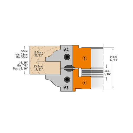 CMT Orange Tools 694.015.30 Profile and counter profile cutter head sets industrial industrial Tools Cutter heads & knives Woodworking Tools and accessories Ireland Maginn Machinery 07