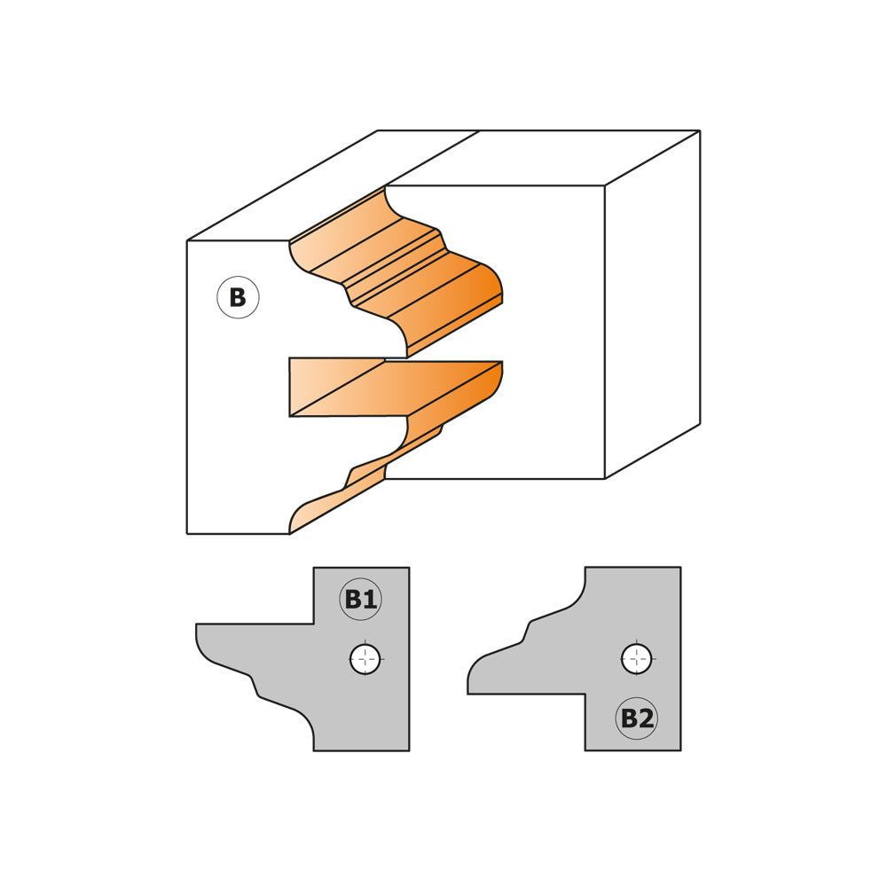 CMT Orange Tools 694.015.30 Profile and counter profile cutter head sets industrial industrial Tools Cutter heads & knives Woodworking Tools and accessories Ireland Maginn Machinery 10