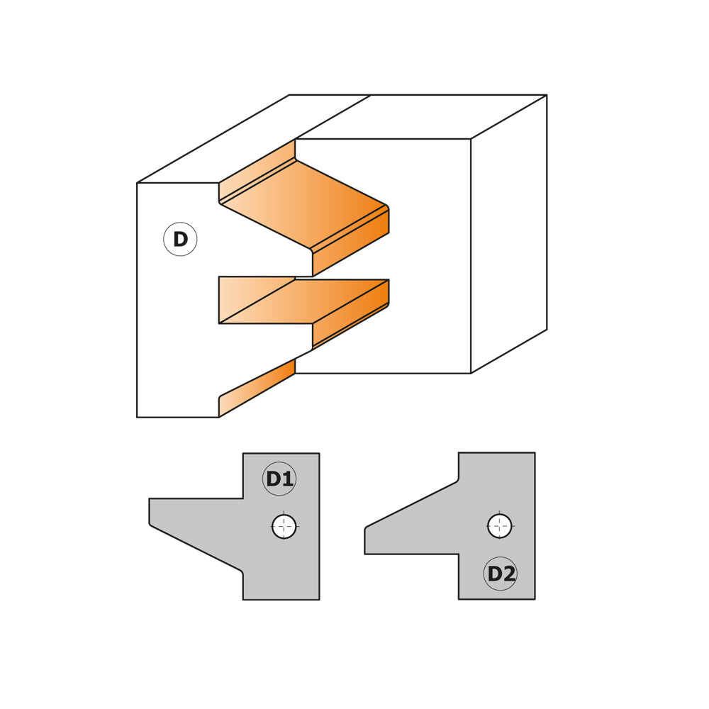 CMT Orange Tools 694.015.30 Profile and counter profile cutter head sets industrial industrial Tools Cutter heads & knives Woodworking Tools and accessories Ireland Maginn Machinery 12