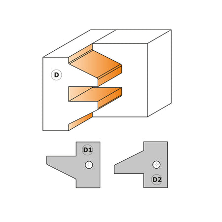 CMT Orange Tools 694.015.30 Profile and counter profile cutter head sets industrial industrial Tools Cutter heads & knives Woodworking Tools and accessories Ireland Maginn Machinery 12