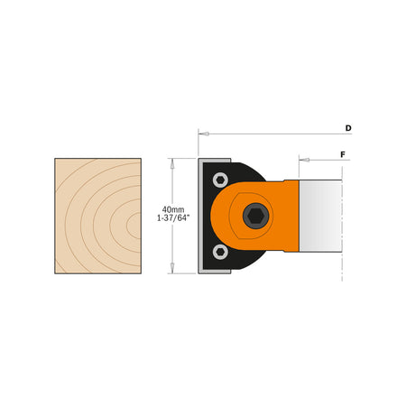 CMT Orange Tools 694.018.50 Adjustable Chamfer Cutter Head ±45° industrial industrial Tools Cutter heads & knives Woodworking Tools and accessories Ireland Maginn Machinery 04