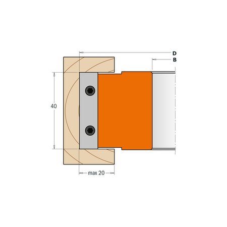 CMT Orange Tools 694.020.30 Cutter Head for Rabbeting & Profile Knives 40mm (1-37/64") industrial industrial Tools Cutter heads & knives Woodworking Tools and accessories Ireland Maginn Machinery 05