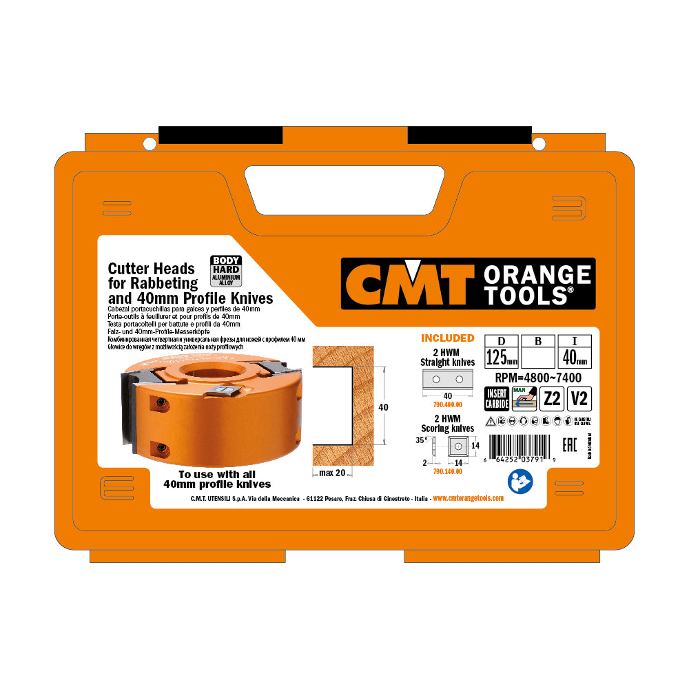 CMT Orange Tools 694.020.30 Cutter Head for Rabbeting & Profile Knives 40mm (1-37/64") industrial industrial Tools Cutter heads & knives Woodworking Tools and accessories Ireland Maginn Machinery 03