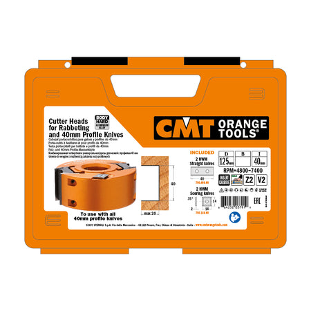 CMT Orange Tools 694.020.30 Cutter Head for Rabbeting & Profile Knives 40mm (1-37/64") industrial industrial Tools Cutter heads & knives Woodworking Tools and accessories Ireland Maginn Machinery 03