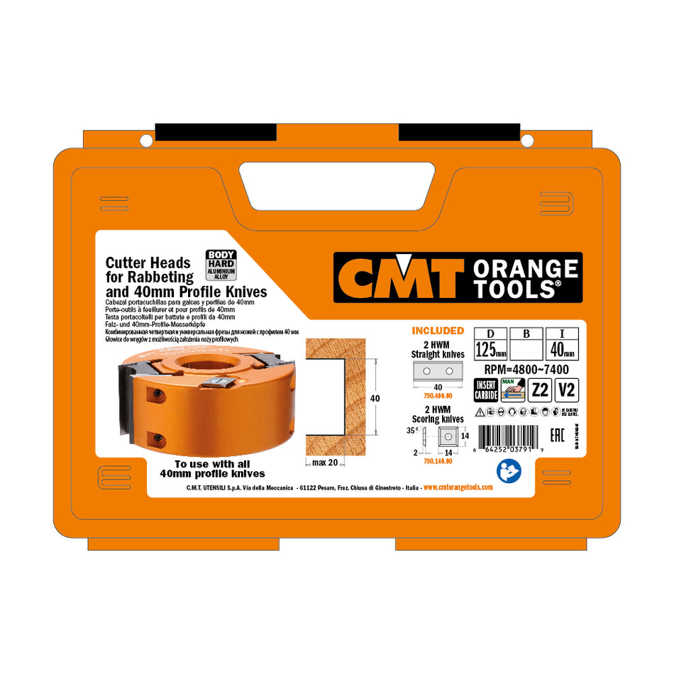 CMT Orange Tools 694.020.50 Cutter Head for Rabbeting & Profile Knives 40mm (1-37/64") industrial industrial Tools Cutter heads & knives Woodworking Tools and accessories Ireland Maginn Machinery 03
