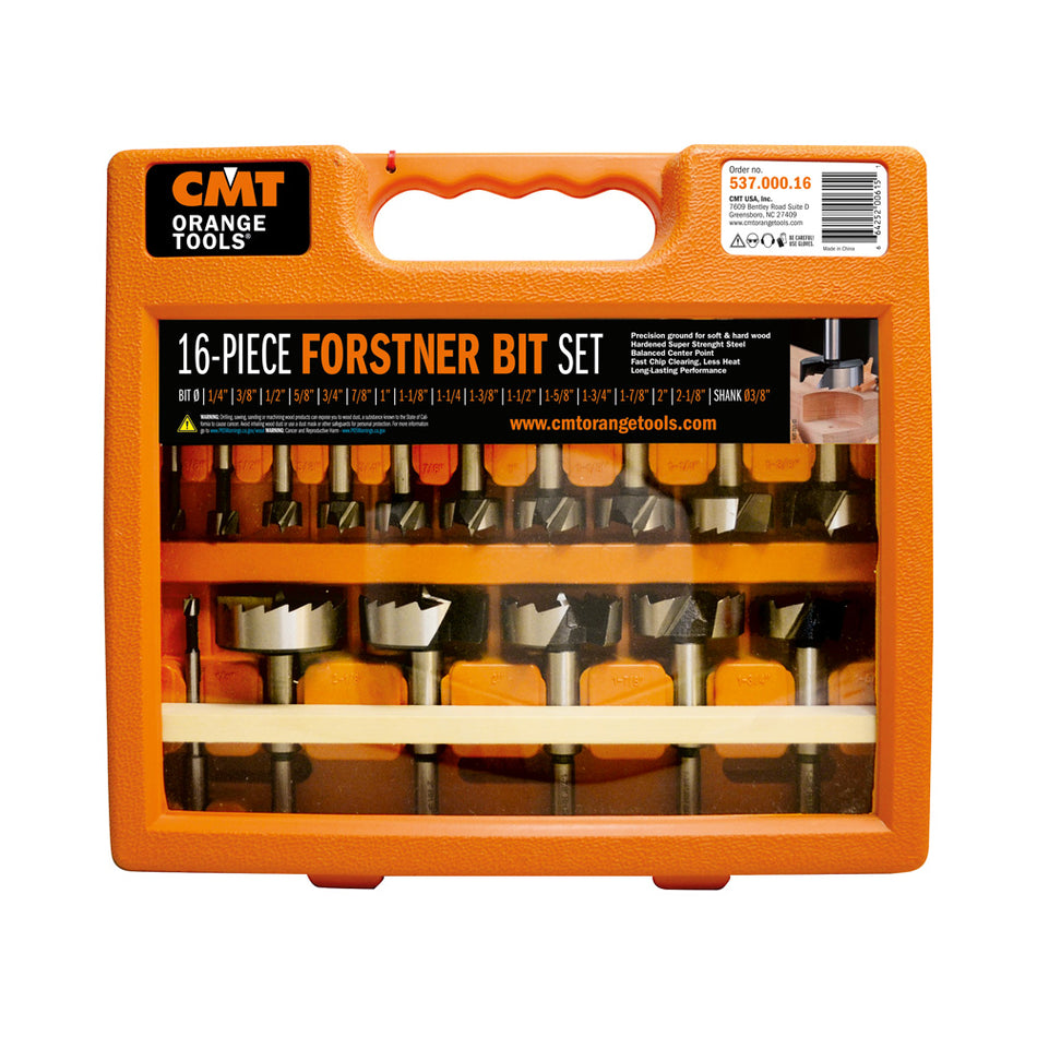 CMT Orange Tools 537.000.16 16 piece Forstner bit set Hardware Hardware Tools Boring bits & Forstner bits Woodworking Tools and accessories Ireland Maginn Machinery