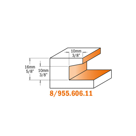 CMT Orange Tools 955.604.11 Door Lip Bit & Finger Grip BIt industrial industrial Tools Industrial router bits Woodworking Tools and accessories Ireland Maginn Machinery 06
