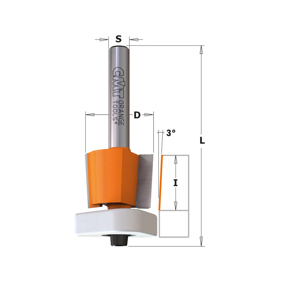 CMT Orange Tools 907.190.11 3-in-1 flush trim bits for MDF/laminates industrial industrial Tools Industrial router bits Woodworking Tools and accessories Ireland Maginn Machinery 02