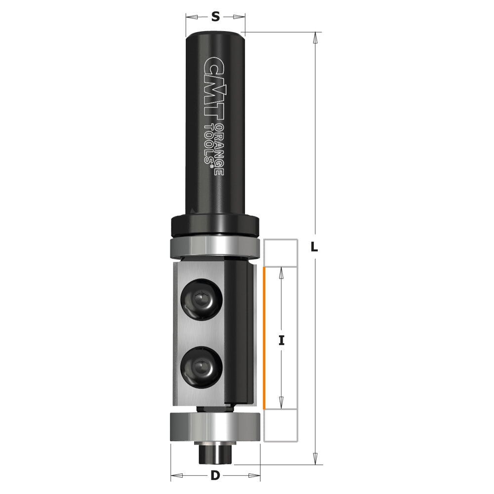 CMT Orange Tools 657.191.11B Pattern/flush trim router bits with insert knives Industrial Industrial Tools Router bits with insert knives Woodworking Tools and accessories Ireland Maginn Machinery