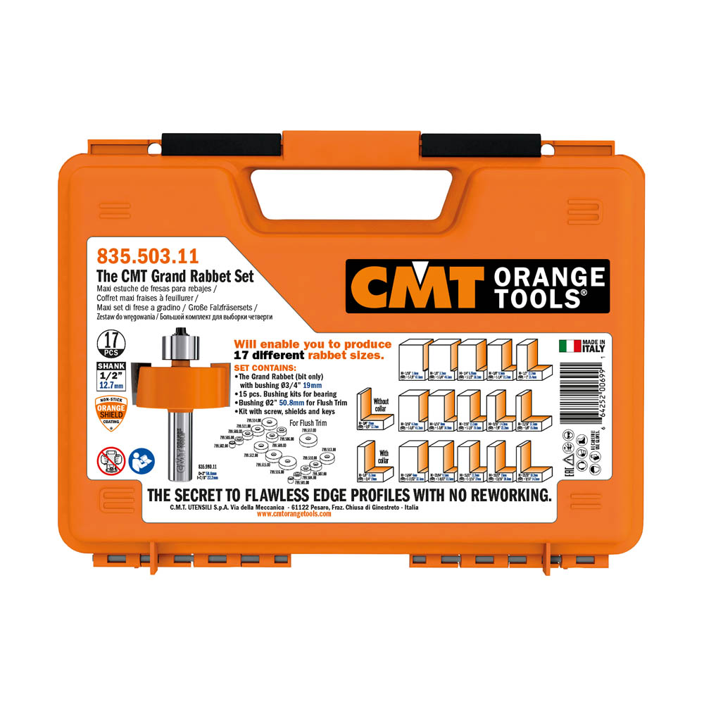 CMT Orange Tools 935.503.11 The CMT grand rabbet sets industrial industrial Tools Router bit sets Woodworking Tools and accessories Ireland Maginn Machinery 05