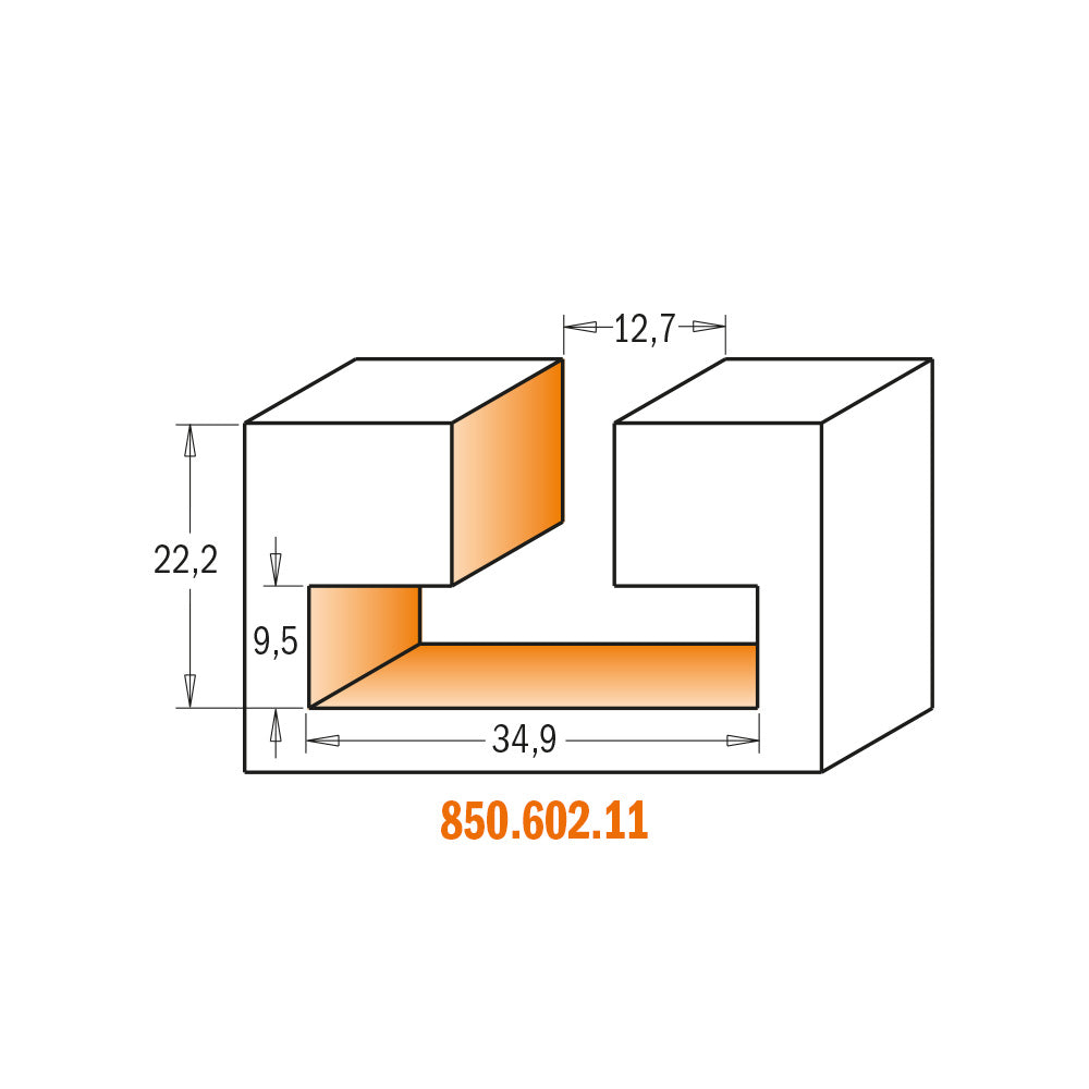 CMT Orange Tools 850.601.11 T-slot router bits industrial industrial Tools Industrial router bits Woodworking Tools and accessories Ireland Maginn Machinery 08
