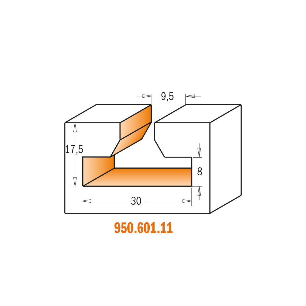 CMT Orange Tools 850.601.11 T-slot router bits industrial industrial Tools Industrial router bits Woodworking Tools and accessories Ireland Maginn Machinery 09
