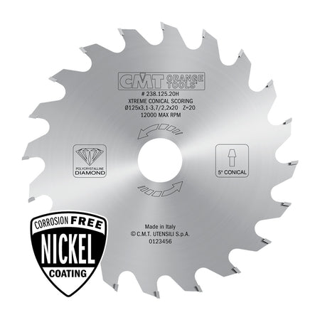 CMT Orange Tools 238.125.20H XTreme diamond conical scoring blades - LONG LIFE Industrial Industrial Tools Industrial circular saw blades Woodworking Tools and accessories Ireland Maginn Machinery