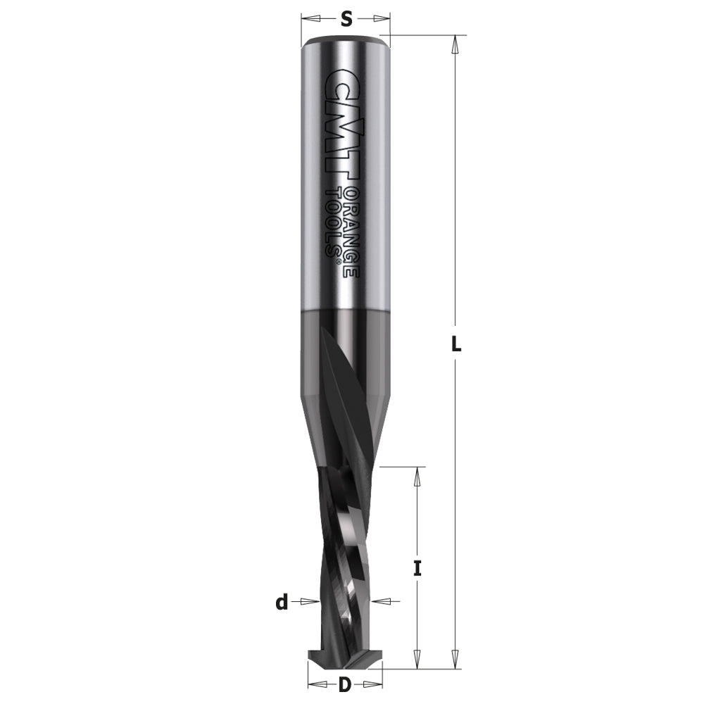 CMT Orange Tools 190.001.04 Solid Carbide Upcut & Downcut Spiral Bit with DLCS Chrome Coating Industrial Industrial Tools Router cutters & chucks for CNC Woodworking Tools and accessories Ireland Maginn Machinery 02