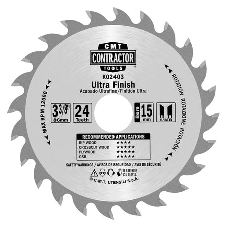 CMT Orange Tools K02403 K02403 Saw Blade for on-site Job Construction Hardware Hardware Tools Circular saw blades CMT Contractor Tools® - ITKPlus® Woodworking Tools and accessories Ireland Maginn Machinery