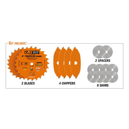 CMT Orange Tools 230.520.06 Dado Grooving 6" Industrial Industrial Tools Industrial circular saw blades Woodworking Tools and accessories Ireland Maginn Machinery 06