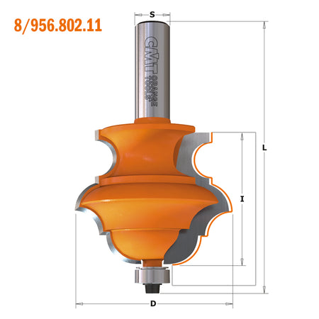 CMT Orange Tools 956.802.11 Multiprofile router bits industrial industrial Tools Industrial router bits Woodworking Tools and accessories Ireland Maginn Machinery 02