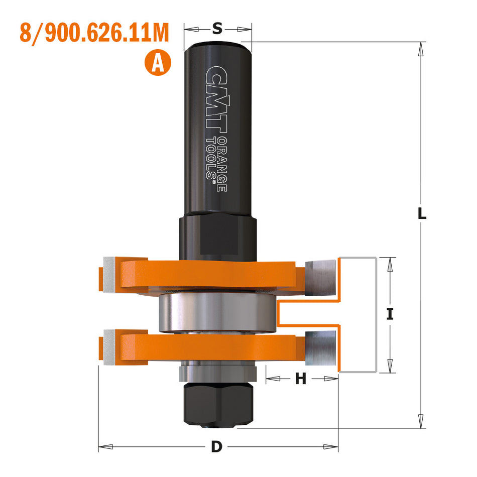 CMT Orange Tools 800.626.11 Tongue & groove set industrial industrial Tools Router bit sets Woodworking Tools and accessories Ireland Maginn Machinery 02