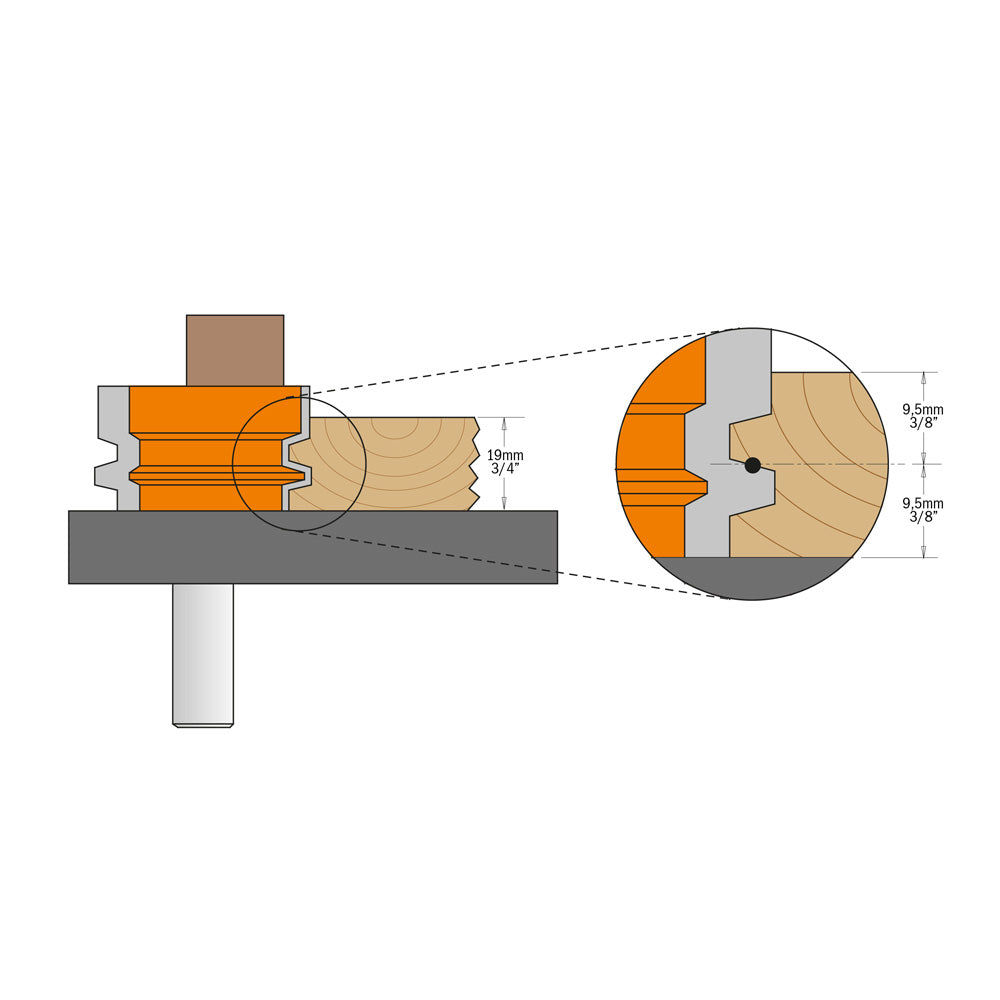 CMT Orange Tools 855.501.11 Reverse glue joint router bits industrial industrial Tools Industrial router bits Woodworking Tools and accessories Ireland Maginn Machinery 04