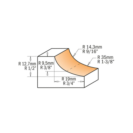 CMT Orange Tools 937.951.11 Cove router bits industrial industrial Tools Industrial router bits Woodworking Tools and accessories Ireland Maginn Machinery 03