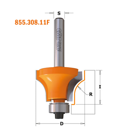 CMT Orange Tools 955.308.11F Ovolo sash router bits industrial industrial Tools Industrial router bits Woodworking Tools and accessories Ireland Maginn Machinery 09