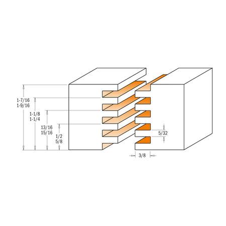 CMT Orange Tools 800.616.11 Finger joint router bits industrial industrial Tools Industrial router bits Woodworking Tools and accessories Ireland Maginn Machinery 04