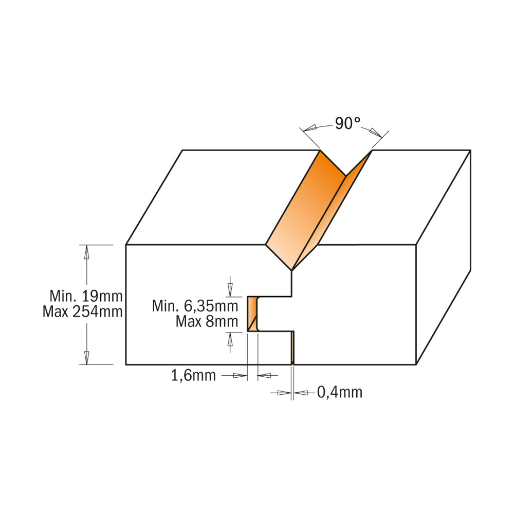 CMT Orange Tools 855.506.11 V-Tongue & groove router bit set industrial industrial Tools Industrial router bits Woodworking Tools and accessories Ireland Maginn Machinery 08