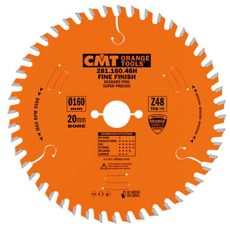 CMT Orange Tools 281.160.40H Industrial laminated and chipboard circular saw blades Industrial Industrial Tools Industrial circular saw blades Woodworking Tools and accessories Ireland Maginn Machinery