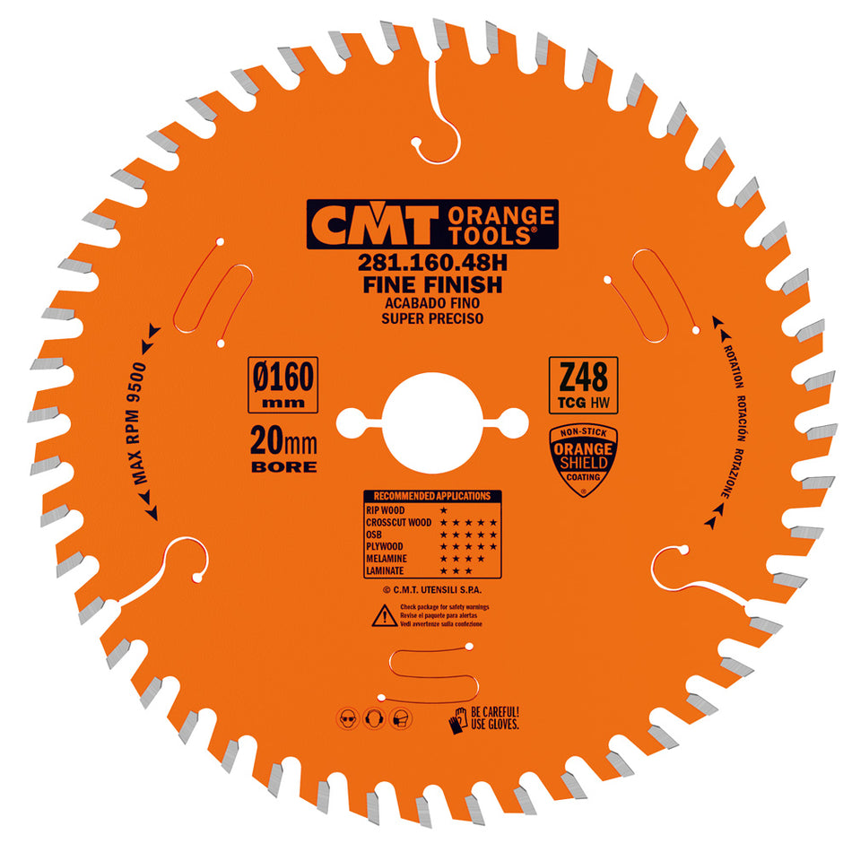 CMT Orange Tools 281.160.48H Industrial laminated and chipboard circular saw blades Industrial Industrial Tools Industrial circular saw blades Woodworking Tools and accessories Ireland Maginn Machinery