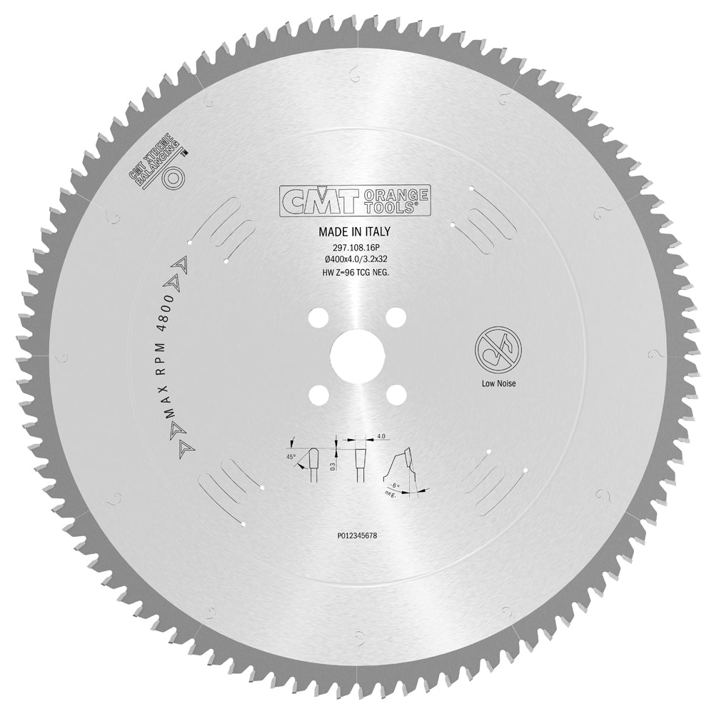 CMT Orange Tools 297.096.33P Industrial non-ferrous metal and laminated panel circular saw blades Industrial Industrial Tools Industrial circular saw blades Woodworking Tools and accessories Ireland Maginn Machinery 02