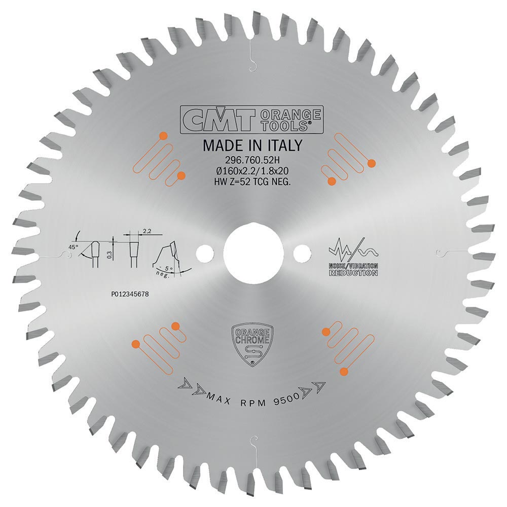 CMT Orange Tools 296.760.52H Industrial non-ferrous metal and laminated panel circular saw blades Industrial Industrial Tools Industrial circular saw blades Woodworking Tools and accessories Ireland Maginn Machinery 04