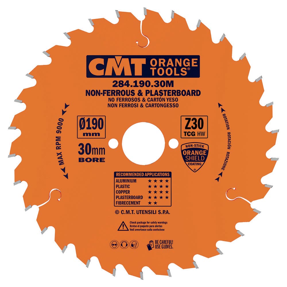 CMT Orange Tools 284.190.30M Industrial non-ferrous metal and plastic circular saw blades Industrial Industrial Tools Industrial circular saw blades Woodworking Tools and accessories Ireland Maginn Machinery 04