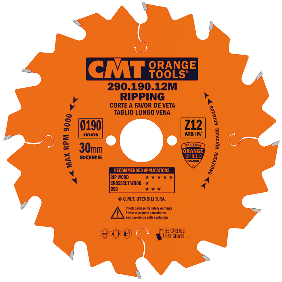 CMT Orange Tools 290.150.12H Rip circular saw blades, for portable machines Industrial Industrial Tools Industrial circular saw blades Woodworking Tools and accessories Ireland Maginn Machinery 02