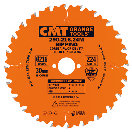 CMT Orange Tools 290.250.24M Rip circular saw blades, for portable machines Industrial Industrial Tools Industrial circular saw blades Woodworking Tools and accessories Ireland Maginn Machinery 05