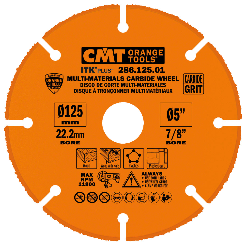 CMT Orange Tools 286.115.01 Multi-Materials Carbide Wheel for Angle Grinder Industrial Industrial Tools Industrial circular saw blades Woodworking Tools and accessories Ireland Maginn Machinery 03