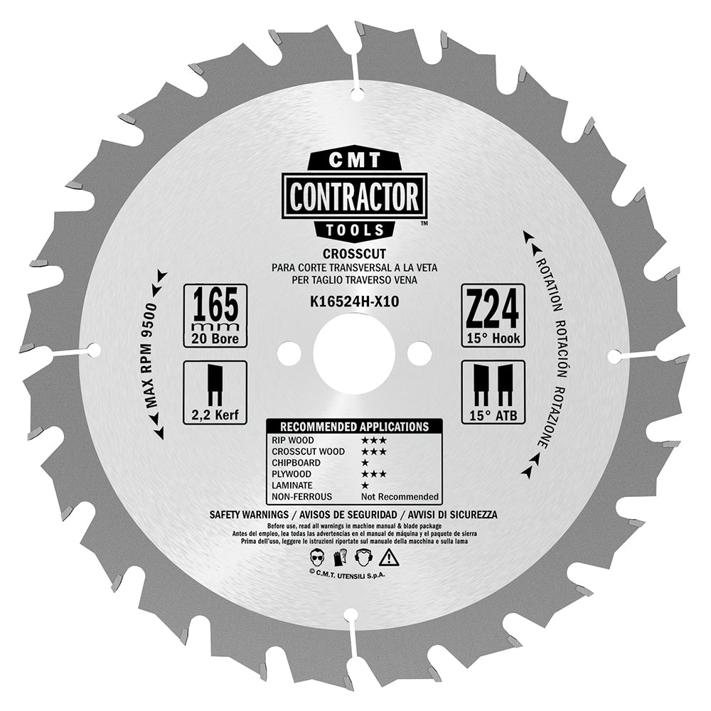 CMT Orange Tools K16024H-X10 K1-2 Contractor circular saw blade in Masterpack K CONTRACTOR® Hardware Hardware Tools Circular saw blades CMT Contractor Tools® - ITKPlus® Woodworking Tools and accessories Ireland Maginn Machinery 09