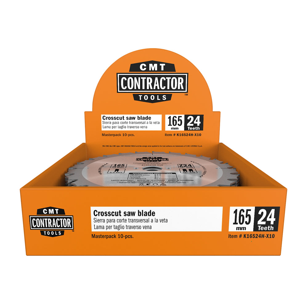 CMT Orange Tools K21624M-X10 K1-2 Contractor circular saw blade in Masterpack K CONTRACTOR® Hardware Hardware Tools Circular saw blades CMT Contractor Tools® - ITKPlus® Woodworking Tools and accessories Ireland Maginn Machinery 10