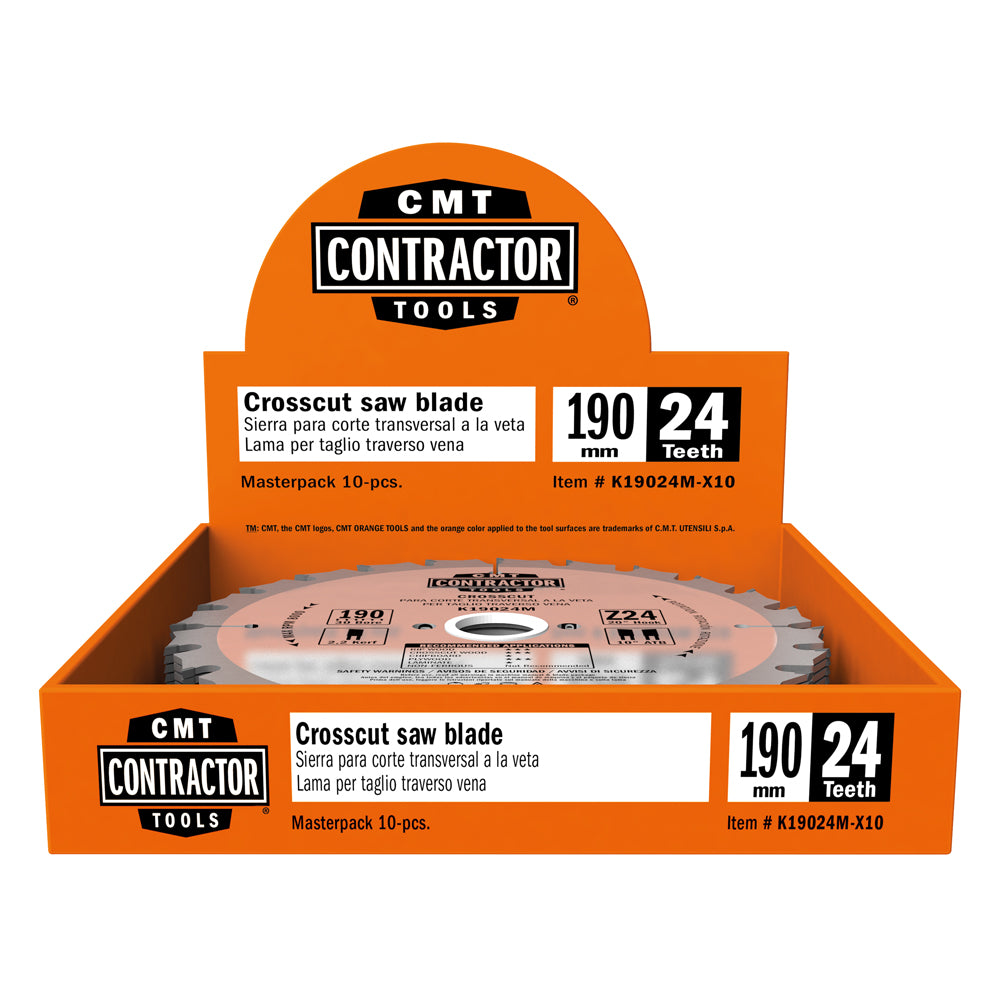 CMT Orange Tools K21624M K1-2 Contractor circular saw blade in Masterpack K CONTRACTOR® Hardware Hardware Tools Circular saw blades CMT Contractor Tools® - ITKPlus® Woodworking Tools and accessories Ireland Maginn Machinery 02