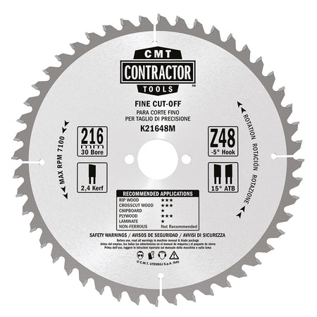 CMT Orange Tools K19024M K1-2 Contractor circular saw blade in Masterpack K CONTRACTOR® Hardware Hardware Tools Circular saw blades CMT Contractor Tools® - ITKPlus® Woodworking Tools and accessories Ireland Maginn Machinery 12