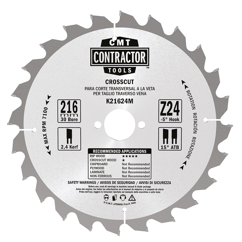 CMT Orange Tools K16024H-X10 K1-2 Contractor circular saw blade in Masterpack K CONTRACTOR® Hardware Hardware Tools Circular saw blades CMT Contractor Tools® - ITKPlus® Woodworking Tools and accessories Ireland Maginn Machinery 14