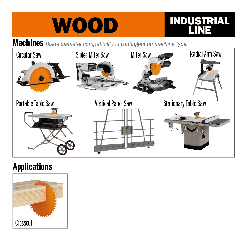 CMT Orange Tools 285.696.16M Industrial chrome coated circular saw blades Industrial Industrial Tools Industrial circular saw blades Woodworking Tools and accessories Ireland Maginn Machinery 03