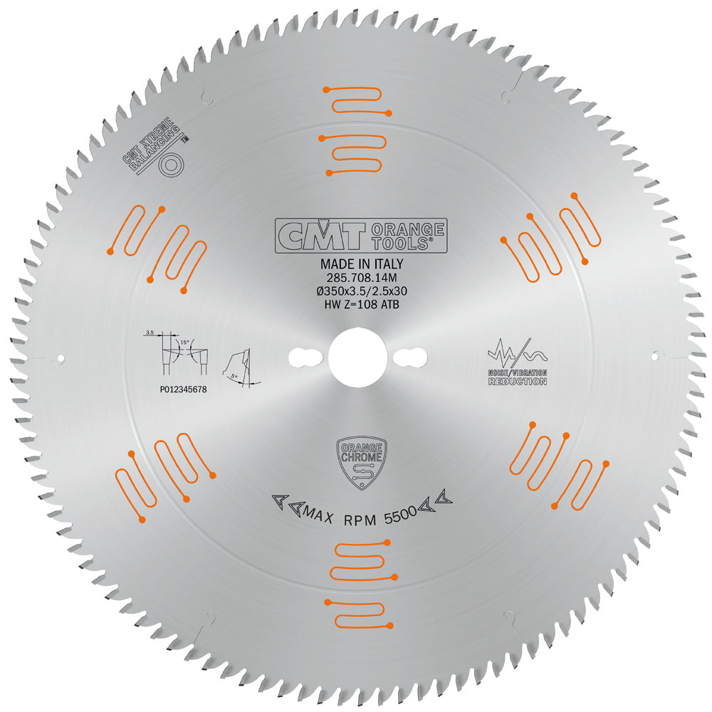 CMT Orange Tools 285.708.14M Industrial low noise and chromed saw blades Industrial Industrial Tools Industrial circular saw blades Woodworking Tools and accessories Ireland Maginn Machinery 08