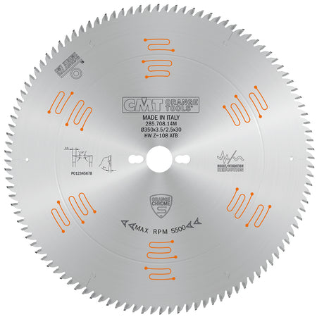 CMT Orange Tools 285.761.48H Industrial low noise and chromed saw blades Industrial Industrial Tools Industrial circular saw blades Woodworking Tools and accessories Ireland Maginn Machinery 08