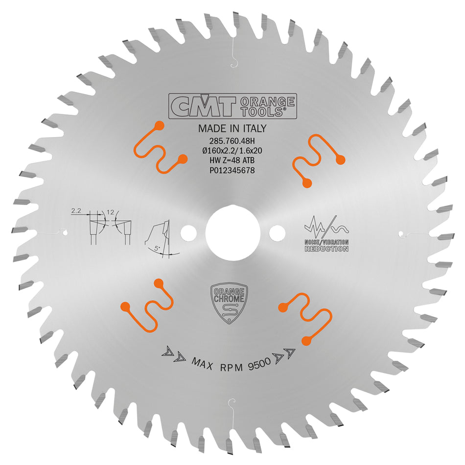 CMT Orange Tools 285.760.48H Industrial low noise and chromed saw blades Industrial Industrial Tools Industrial circular saw blades Woodworking Tools and accessories Ireland Maginn Machinery 02