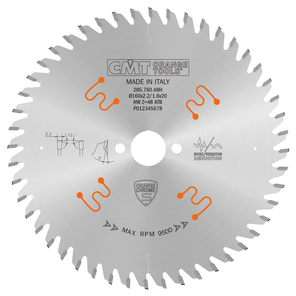 CMT Orange Tools 285.696.12M Industrial low noise and chromed saw blades Industrial Industrial Tools Industrial circular saw blades Woodworking Tools and accessories Ireland Maginn Machinery 02